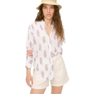 NWT J. Crew Relaxed Fit Cotton Voile Shirt Floral Button Down Lightweight Spring